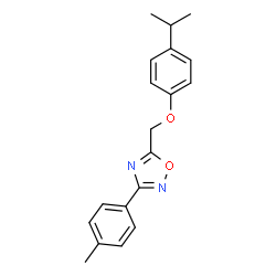 ChemSpider 2D Image | 5-[(4-Isopropylphenoxy)methyl]-3-(4-methylphenyl)-1,2,4-oxadiazole | C19H20N2O2