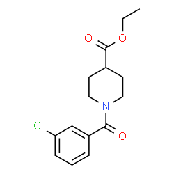 ChemSpider 2D Image | Ethyl 1-(3-chlorobenzoyl)-4-piperidinecarboxylate | C15H18ClNO3