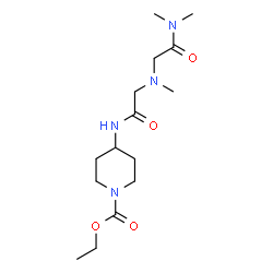 ChemSpider 2D Image | Ethyl 4-[({[2-(dimethylamino)-2-oxoethyl](methyl)amino}acetyl)amino]-1-piperidinecarboxylate | C15H28N4O4