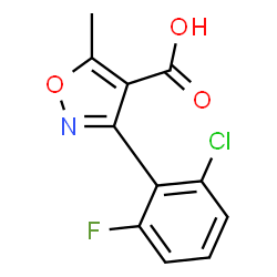 ChemSpider 2D Image | 3-(2-Chloro-6-fluorophenyl)-5-methylisoxazole-4-carboxylic acid | C11H7ClFNO3