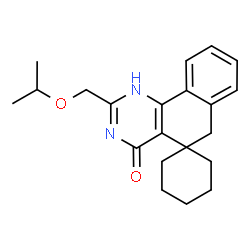 ChemSpider 2D Image | 2-(Isopropoxymethyl)-1H-spiro[benzo[h]quinazoline-5,1'-cyclohexan]-4(6H)-one | C21H26N2O2
