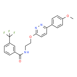 ChemSpider 2D Image | N-(2-{[6-(4-Methoxyphenyl)-3-pyridazinyl]oxy}ethyl)-3-(trifluoromethyl)benzamide | C21H18F3N3O3