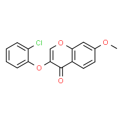 ChemSpider 2D Image | 3-(2-Chlorophenoxy)-7-methoxy-4H-chromen-4-one | C16H11ClO4