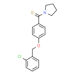 ChemSpider 2D Image | {4-[(2-Chlorobenzyl)oxy]phenyl}(1-pyrrolidinyl)methanethione | C18H18ClNOS