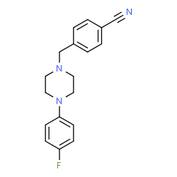 ChemSpider 2D Image | 4-{[4-(4-Fluorophenyl)-1-piperazinyl]methyl}benzonitrile | C18H18FN3