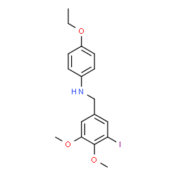 ChemSpider 2D Image | 4-Ethoxy-N-(3-iodo-4,5-dimethoxybenzyl)aniline | C17H20INO3