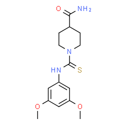 ChemSpider 2D Image | 1-[(3,5-Dimethoxyphenyl)carbamothioyl]-4-piperidinecarboxamide | C15H21N3O3S