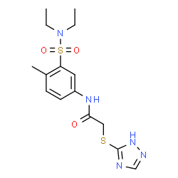 ChemSpider 2D Image | N-[3-(Diethylsulfamoyl)-4-methylphenyl]-2-(1H-1,2,4-triazol-5-ylsulfanyl)acetamide | C15H21N5O3S2