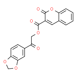 ChemSpider 2D Image | 2-(1,3-Benzodioxol-5-yl)-2-oxoethyl 2-oxo-2H-chromene-3-carboxylate | C19H12O7
