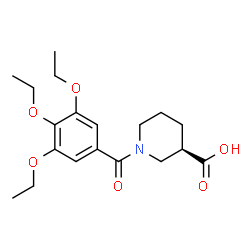 ChemSpider 2D Image | (3R)-1-(3,4,5-Triethoxybenzoyl)-3-piperidinecarboxylic acid | C19H27NO6