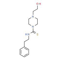ChemSpider 2D Image | 4-(2-Hydroxyethyl)-N-(2-phenylethyl)-1-piperazinecarbothioamide | C15H23N3OS