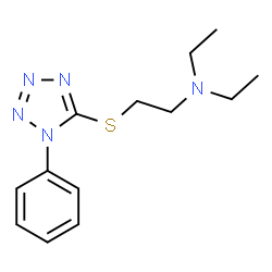 ChemSpider 2D Image | N,N-Diethyl-2-[(1-phenyl-1H-tetrazol-5-yl)sulfanyl]ethanamine | C13H19N5S