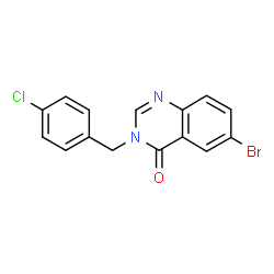 ChemSpider 2D Image | 6-Bromo-3-(4-chlorobenzyl)-4(3H)-quinazolinone | C15H10BrClN2O