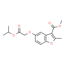 ChemSpider 2D Image | Methyl 5-(2-isopropoxy-2-oxoethoxy)-2-methyl-1-benzofuran-3-carboxylate | C16H18O6