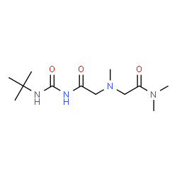 ChemSpider 2D Image | N,N-Dimethyl-2-[methyl(2-{[(2-methyl-2-propanyl)carbamoyl]amino}-2-oxoethyl)amino]acetamide | C12H24N4O3