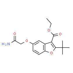 ChemSpider 2D Image | ethyl 5-(2-amino-2-oxoethoxy)-2-tert-butyl-1-benzofuran-3-carboxylate | C17H21NO5