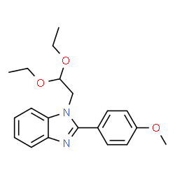 ChemSpider 2D Image | 1-(2,2-Diethoxyethyl)-2-(4-methoxyphenyl)-1H-benzimidazole | C20H24N2O3