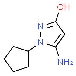 ChemSpider 2D Image | 5-Amino-1-cyclopentyl-1,2-dihydro-3H-pyrazol-3-one | C8H13N3O