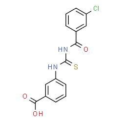 ChemSpider 2D Image | 3-{[(3-Chlorobenzoyl)carbamothioyl]amino}benzoic acid | C15H11ClN2O3S