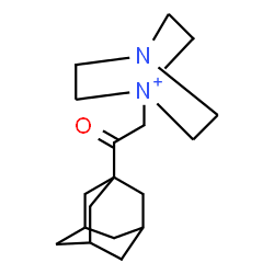 ChemSpider 2D Image | 1-[2-(Adamantan-1-yl)-2-oxoethyl]-4-aza-1-azoniabicyclo[2.2.2]octane | C18H29N2O