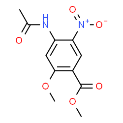 ChemSpider 2D Image | Methyl 4-acetamido-2-methoxy-5-nitrobenzoate | C11H12N2O6
