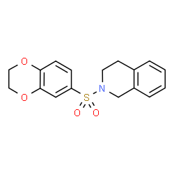 ChemSpider 2D Image | 2-(2,3-Dihydro-1,4-benzodioxin-6-ylsulfonyl)-1,2,3,4-tetrahydroisoquinoline | C17H17NO4S