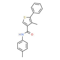 ChemSpider 2D Image | 4-Methyl-N-(4-methylphenyl)-5-phenyl-3-thiophenecarboxamide | C19H17NOS