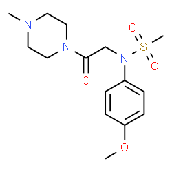 ChemSpider 2D Image | N-(4-Methoxyphenyl)-N-[2-(4-methyl-1-piperazinyl)-2-oxoethyl]methanesulfonamide | C15H23N3O4S
