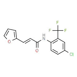 ChemSpider 2D Image | (2E)-N-[4-Chloro-2-(trifluoromethyl)phenyl]-3-(2-furyl)acrylamide | C14H9ClF3NO2