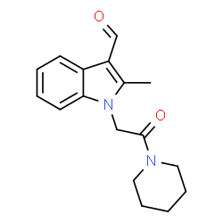 ChemSpider 2D Image | 2-METHYL-1-[2-OXO-2-(PIPERIDIN-1-YL)ETHYL]INDOLE-3-CARBALDEHYDE | C17H20N2O2