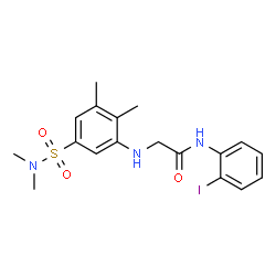 ChemSpider 2D Image | N~2~-[5-(Dimethylsulfamoyl)-2,3-dimethylphenyl]-N-(2-iodophenyl)glycinamide | C18H22IN3O3S