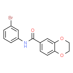 ChemSpider 2D Image | N-(3-Bromophenyl)-2,3-dihydro-1,4-benzodioxine-6-carboxamide | C15H12BrNO3