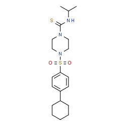 ChemSpider 2D Image | 4-[(4-Cyclohexylphenyl)sulfonyl]-N-isopropyl-1-piperazinecarbothioamide | C20H31N3O2S2