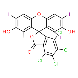 ChemSpider 2D Image | 4,5,6,7-Tetrachloro-2',7'-dihydroxy-1',3',6',8'-tetraiodo-3H-spiro[2-benzofuran-1,9'-xanthen]-3-one | C20H4Cl4I4O5