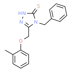 ChemSpider 2D Image | 4-Benzyl-5-[(2-methylphenoxy)methyl]-2,4-dihydro-3H-1,2,4-triazole-3-thione | C17H17N3OS