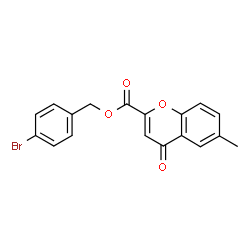 ChemSpider 2D Image | 4-Bromobenzyl 6-methyl-4-oxo-4H-chromene-2-carboxylate | C18H13BrO4