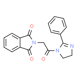 ChemSpider 2D Image | 2-[2-Oxo-2-(2-phenyl-4,5-dihydro-1H-imidazol-1-yl)ethyl]-1H-isoindole-1,3(2H)-dione | C19H15N3O3