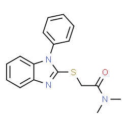 ChemSpider 2D Image | N,N-Dimethyl-2-[(1-phenyl-1H-benzimidazol-2-yl)sulfanyl]acetamide | C17H17N3OS