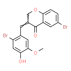 ChemSpider 2D Image | (3Z)-6-Bromo-3-(2-bromo-4-hydroxy-5-methoxybenzylidene)-2,3-dihydro-4H-chromen-4-one | C17H12Br2O4