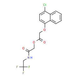 ChemSpider 2D Image | 2-Oxo-2-[(2,2,2-trifluoroethyl)amino]ethyl [(4-chloro-1-naphthyl)oxy]acetate | C16H13ClF3NO4