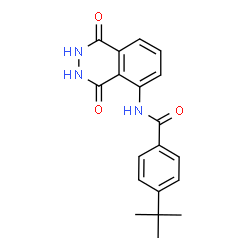 ChemSpider 2D Image | 4-TERT-BUTYL-N-(1,4-DIOXO-2,3-DIHYDROPHTHALAZIN-5-YL)BENZAMIDE | C19H19N3O3