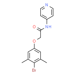 ChemSpider 2D Image | 2-(4-Bromo-3,5-dimethylphenoxy)-N-(4-pyridinyl)acetamide | C15H15BrN2O2
