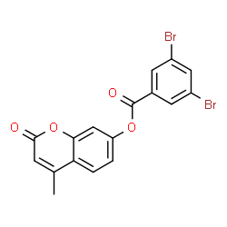 ChemSpider 2D Image | 4-Methyl-2-oxo-2H-chromen-7-yl 3,5-dibromobenzoate | C17H10Br2O4