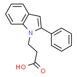 ChemSpider 2D Image | 3-(2-phenylindol-1-yl)propanoic acid | C17H15NO2