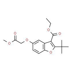 ChemSpider 2D Image | ethyl 2-tert-butyl-5-(2-methoxy-2-oxoethoxy)-1-benzofuran-3-carboxylate | C18H22O6