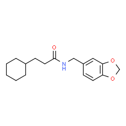 ChemSpider 2D Image | N-(1,3-Benzodioxol-5-ylmethyl)-3-cyclohexylpropanamide | C17H23NO3