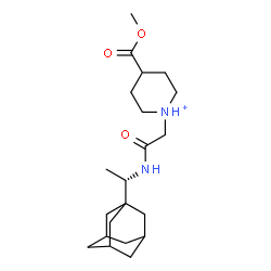 ChemSpider 2D Image | 1-(2-{[(1S)-1-(Adamantan-1-yl)ethyl]amino}-2-oxoethyl)-4-(methoxycarbonyl)piperidinium | C21H35N2O3
