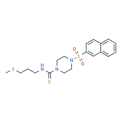ChemSpider 2D Image | N-[3-(Methylsulfanyl)propyl]-4-(2-naphthylsulfonyl)-1-piperazinecarbothioamide | C19H25N3O2S3