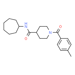 ChemSpider 2D Image | N-Cycloheptyl-1-(4-methylbenzoyl)-4-piperidinecarboxamide | C21H30N2O2