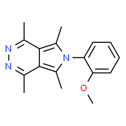 ChemSpider 2D Image | 6-(2-Methoxyphenyl)-1,4,5,7-tetramethyl-6H-pyrrolo[3,4-d]pyridazine | C17H19N3O